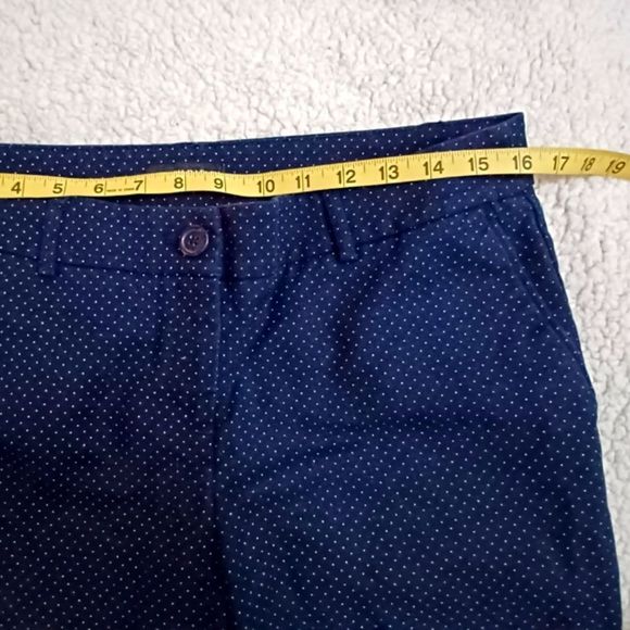 Hilary Radley Navy blue polka dot Capri pants Size 10 - Picture 3 of 6